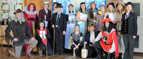 the staff joined in with hunsdon history day